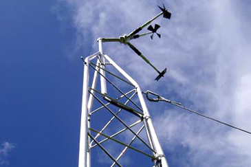 cell phone tower being reinforced by Duckbill anchor wire