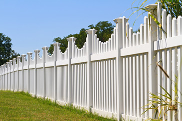 Image of standard fencing across a residential lawn