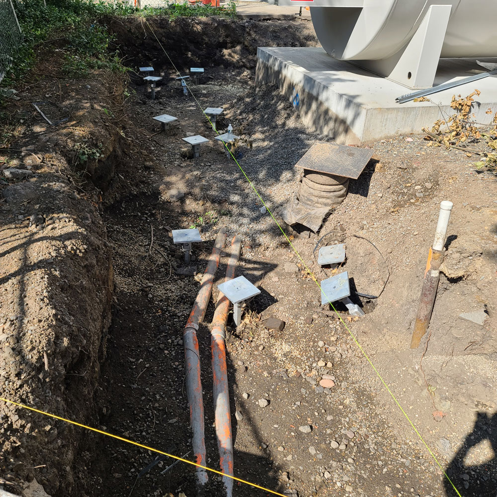 new flood wall foundation underpinning