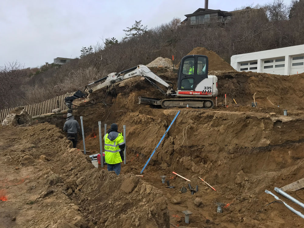 machinery digging levels for flood zone preparation